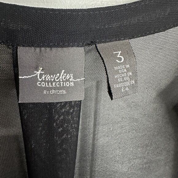 Chicos Caftan Cardigan Open Front Top Sz 3 16 USA - Picture 3 of 7